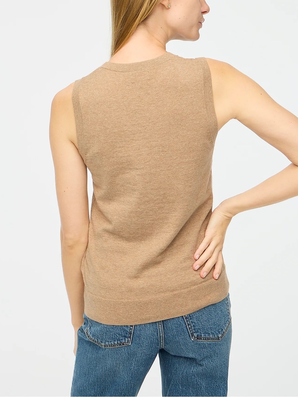 J. Crew Camel Knit Classic Shell EUC